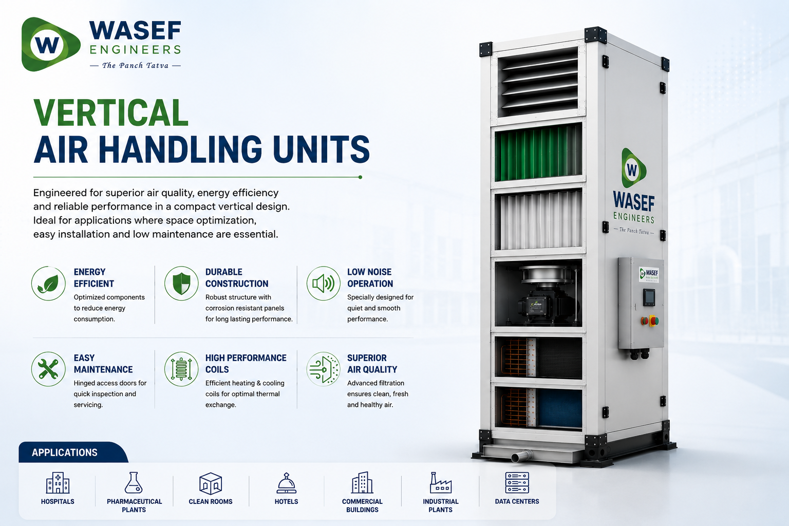 Vertical Air Handling Unit for Hospitals